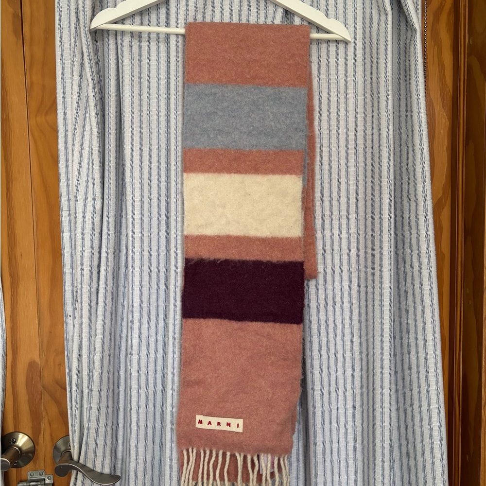 MARNI Striped Wool Scarf